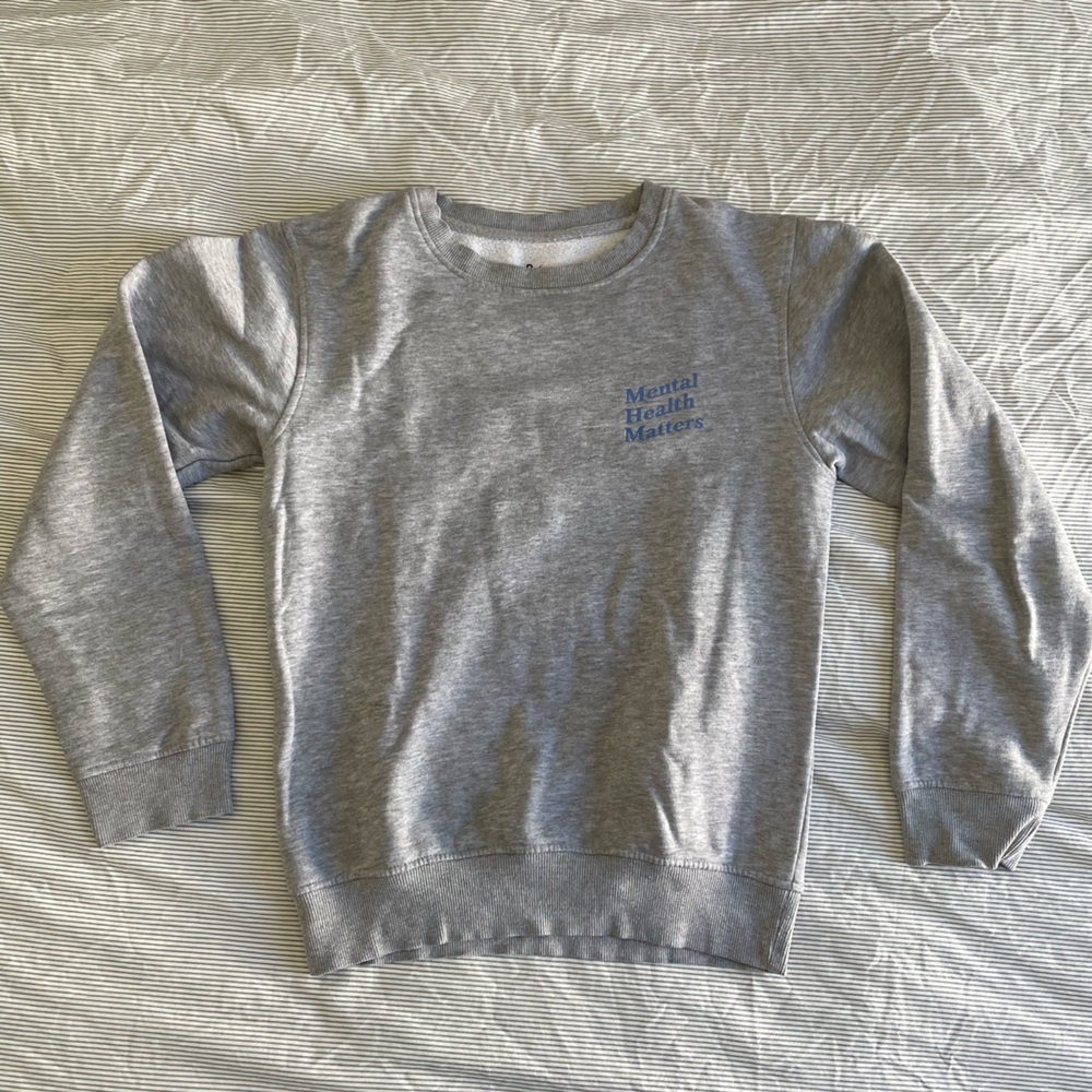 Peace Collective Mental Health Matters Gray Crewneck Sweater